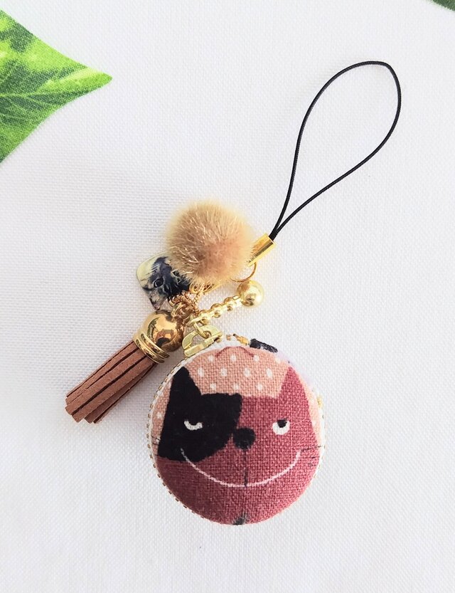 仲良しネコちゃんのマカロンポーチ②