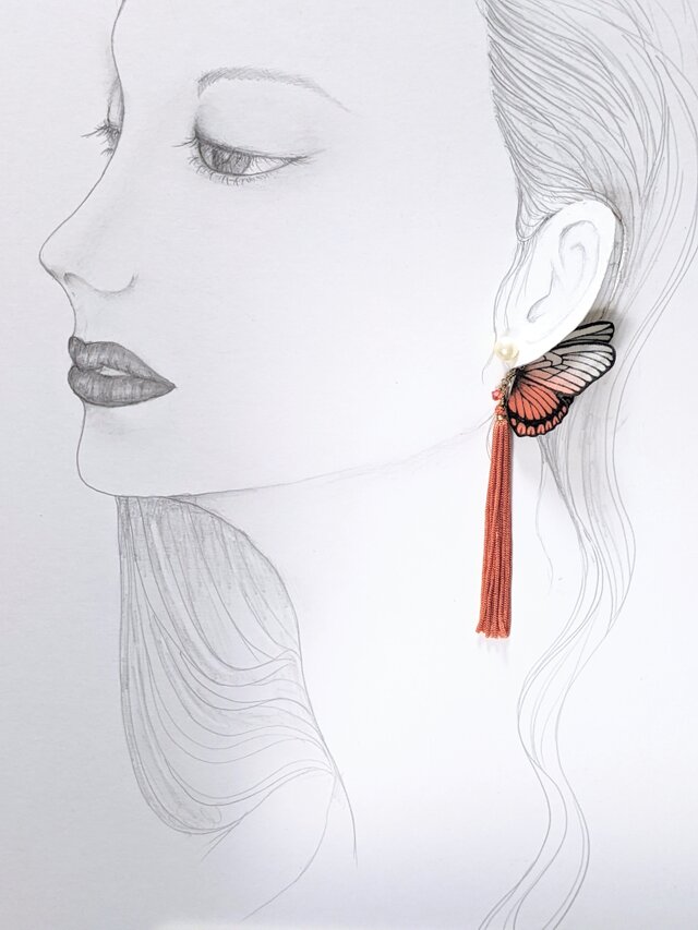 蝶のピアス（大）マダラ系