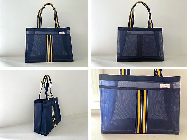 familiar ネイビー メッシュバッグ familiar - ファミリア メッシュ バッグ familiarの通販 by