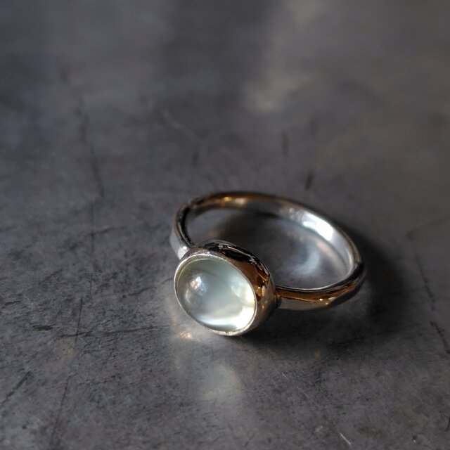 グリーンムーンストーンシルバーリング#10.5