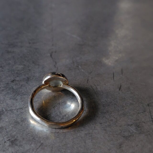 Vintage シルバー　ストーン　リング シルバー]ラウンドストーンリング