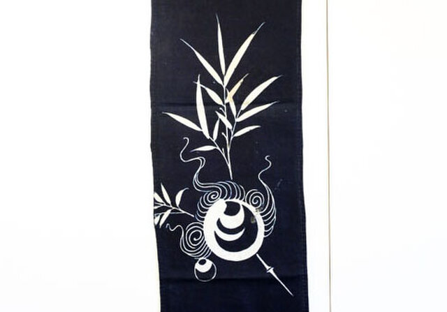 木綿の筒描 はんてん 波に ほら貝 古布 木綿の筒描 はんてん 波に