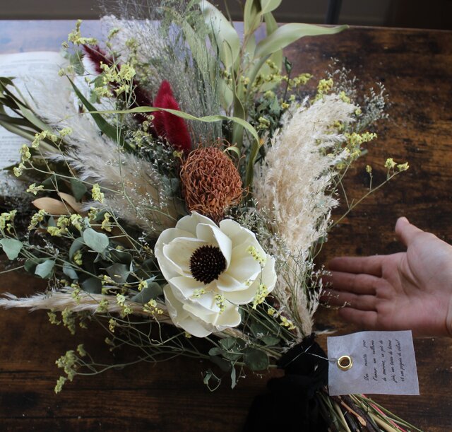 リース　パンパスグラス　スワッグ　ブーケ 高さ120cm🐎🐎🐎 パンパスグラスが主役のドライフラワーセット。 玄関