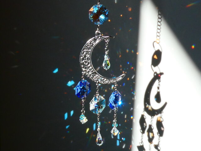 サンキャッチャー スワロフスキー シャンデリアタイプ 40mmオーロラ＊Simple drop］長さが選べるサンキャッチャー