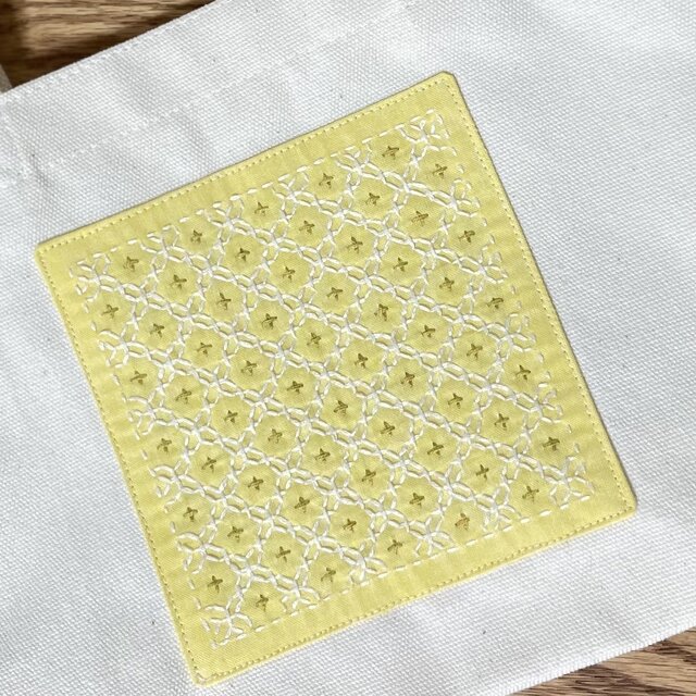 刺し子 刺繍 キャンバストート ランチバッグ 十字花刺し ミニトート