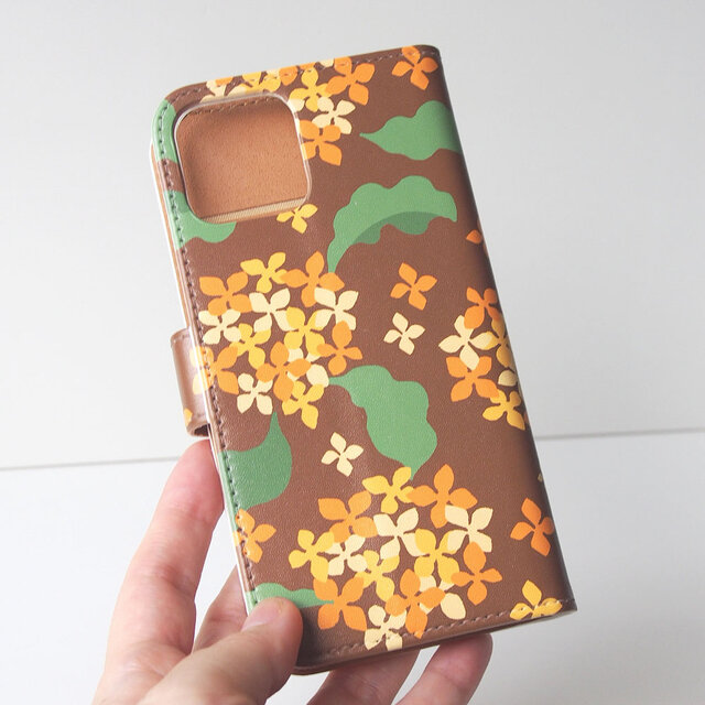 Android＞手帳型スマホケース【金木犀】 | iichi 日々の暮らしを