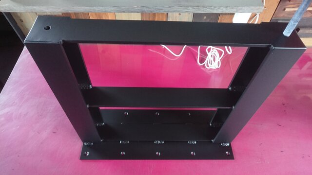 マットブラックでアイアンなフラット鉄脚♪ 50×400×350mm 日型 2脚ver