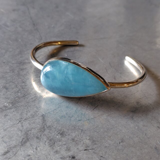 アクアマリンシルバーバングル