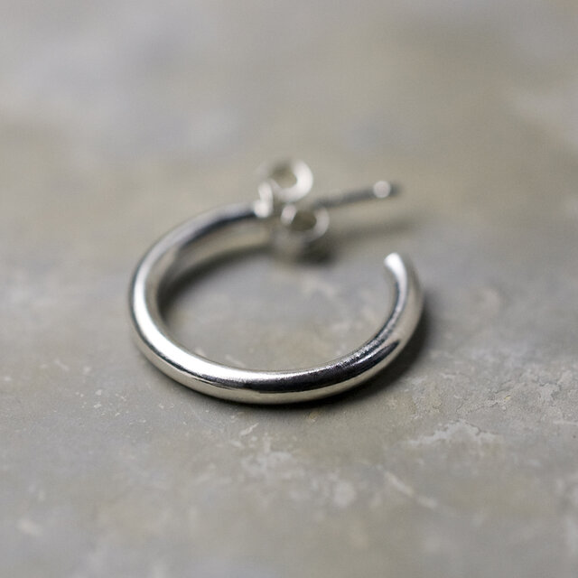 鏡面 シルバーラウンドプレーンフープピアス 2.0mm幅 グロス｜SILVER PIERCE｜836