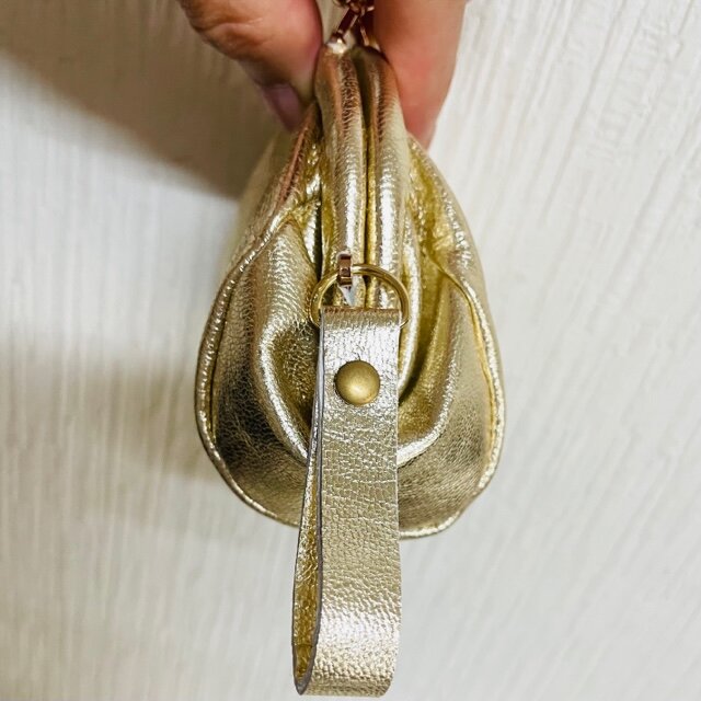 【美品】A.D.M.J. ウォレットポーチ　がま口　ゴールド 楽天市場】レザーがま口ポーチ (M) 革 本革 レザー アクセサリー キー