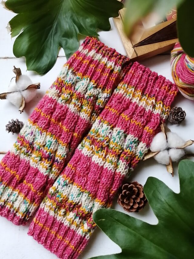 【Ｍ】ぽっちゃり赤ずきんちゃん〜オパール毛糸のレッグウォーマー