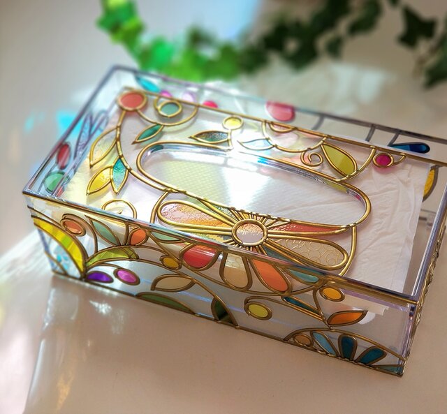 ハンドメイド*:.。.ボックスティッシュカバー 月と星／生成り