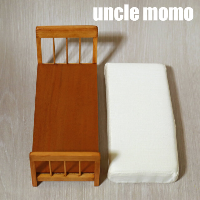 ドールベッド ドール用ベッド シングル（色：チェスナット） 1/12ミニチュア家具