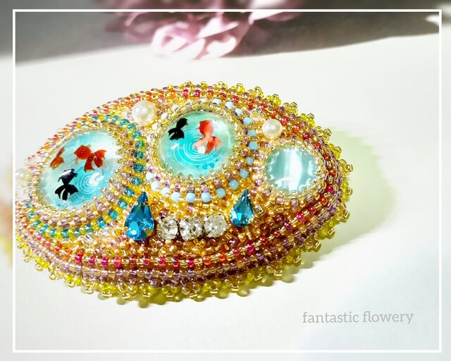 ジブリ♡4ママ さま　vintage ビーズ 花モチーフ　バレッタ ジブリ♡4ママ さま vintage ビーズ 花モチーフ バレッタ