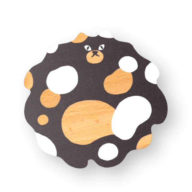 ほっこり癒しのティータイム　木製プレート　nekomamire 「メルティ・黒」