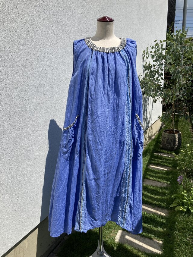 honakana ノースリーブワンピース -ダンガリー・ブルー-