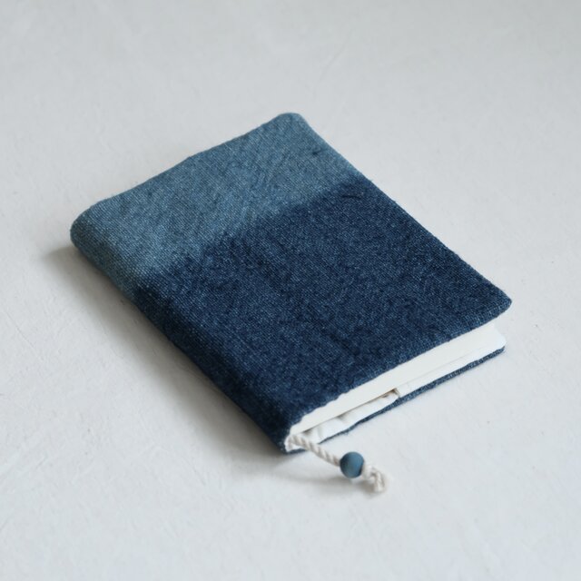 藍染めリネンのブックカバー 〈 夜 〉