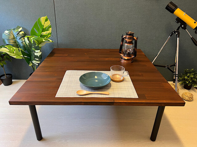 ダークブラウン木製長方形テーブル 楽天市場】こたつ テーブル 幅150cm K-フラン ウォールナット 皮