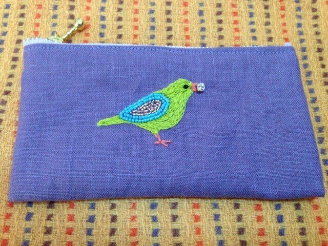 ビーズ刺繍のミニポーチ☆SOLD OUTの画像1枚目
