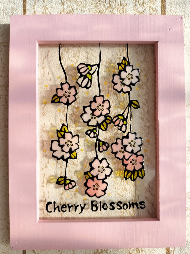 送料無料*ステンドグラス風*桜･枝垂れ桜･春･ハンドメイド♪