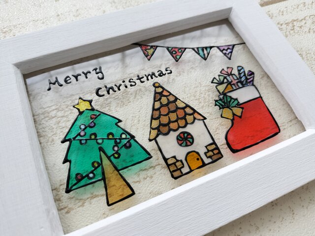 送料無料*ステンドグラス風*クリスマス・ツリー・・お菓子のおうち