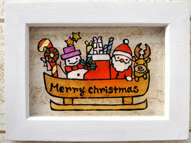 送料無料*ステンドグラス風*クリスマス・ソリ・ハンドメイド♪ | iichi