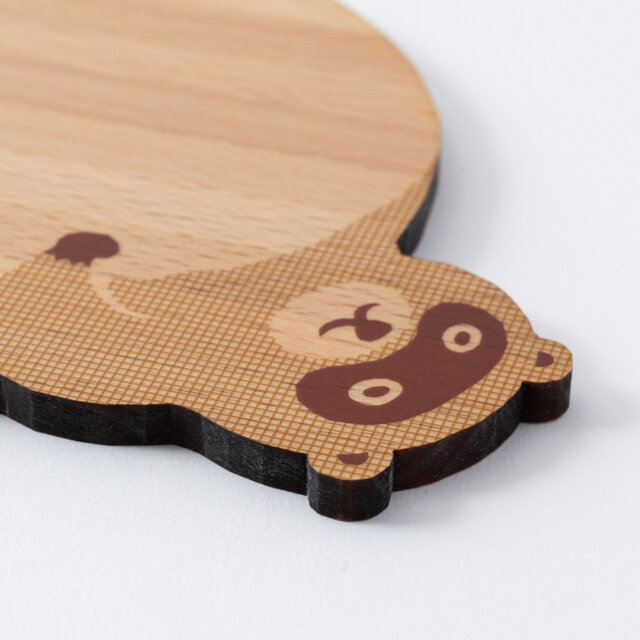 動物雑貨・どうぶつモチーフ｜木製コースター【たぬき】 | iichi 日々