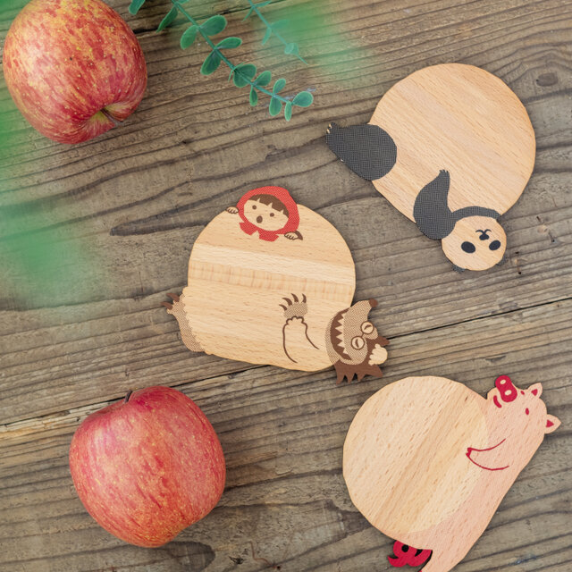 動物雑貨・どうぶつモチーフ｜木製コースター【たぬき】 | iichi 日々