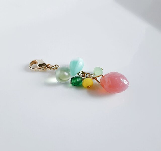 【ms-2】ビーズ マスクストラップ❁カラフル ニコちゃん 蝶々 原宿 韓国 韓国デザイン♡韓国っぽ ビーズストラップ付き ♪ ニコちゃん