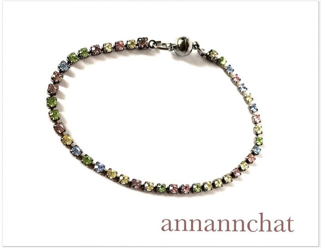 オーストリア製 ビンテージ swarovski マルチカラー ブレスレット