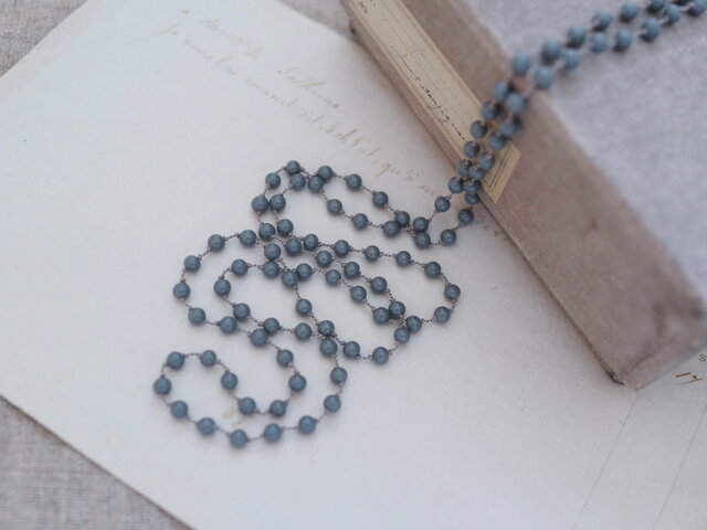 long necklace silk vintage grayの画像1枚目