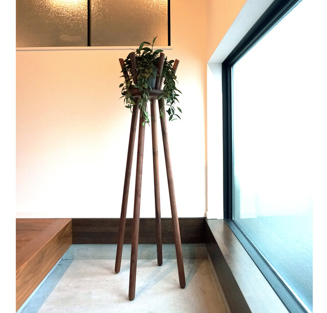 Botanical Stool 'crown' LL ウォールナット材 プランタースタンド