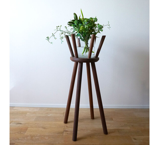 Botanical Stool 'crown' Ｌ ウォールナット材 プランタースタンド