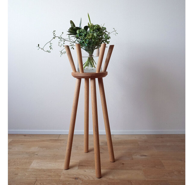 オーダーになります。スツール　フラワースタンド　多用途 Botanical Stool 'crown' L レッドオーク材 プランタースタンド