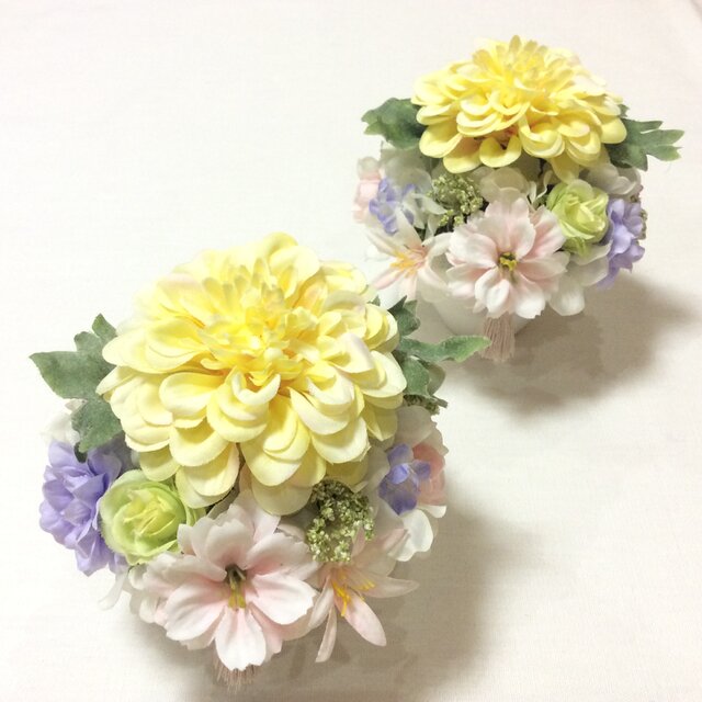 《再販》仏花   真珠の涙   宝珠  【1対】（仏花、造花、Mサイズ、お供え、お盆、お彼岸）