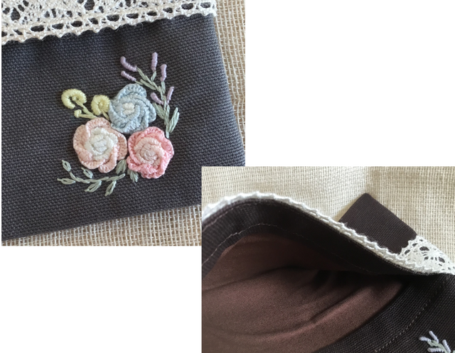 バラ刺繍のポケットティッシュケース | iichi 日々の暮らしを心地よく