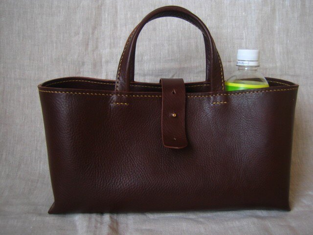 【K様オーダー品】横長トートバッグ(チョコ色・M)の画像1枚目