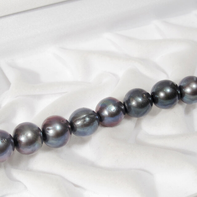 13mm、11-10mm本真珠（淡水パール）とSV925のネックレス（大粒、美しい