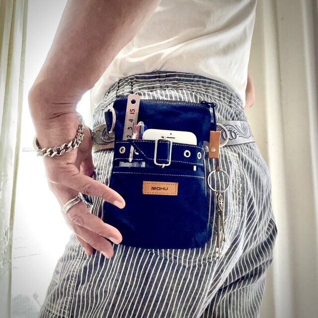 スマホ用ベルトポーチ〈藍〉