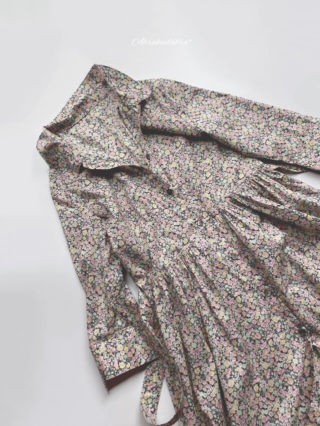 Liberty Chive ギャザー・リボンワンピースdulce (大人）