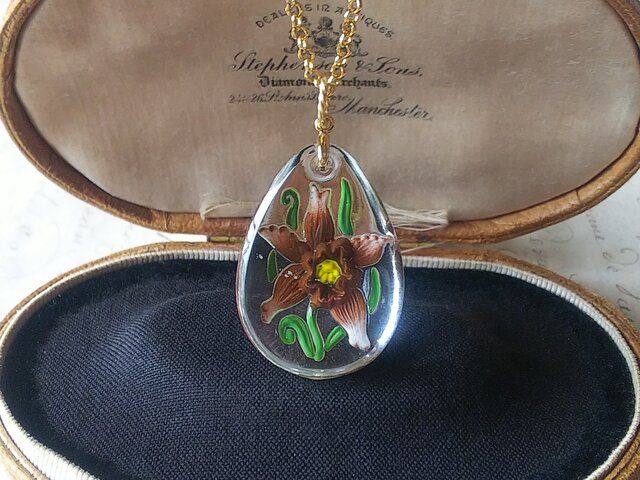 ヴィンテージ Cランク・カトレア（約35×25㎜）Clear/Orange/Yellow