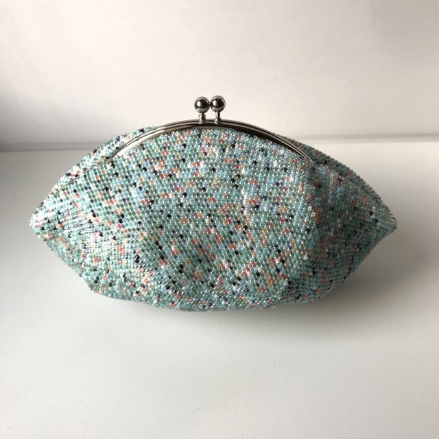 Beaded Pouch ---Blue Green Mix-- (XL)