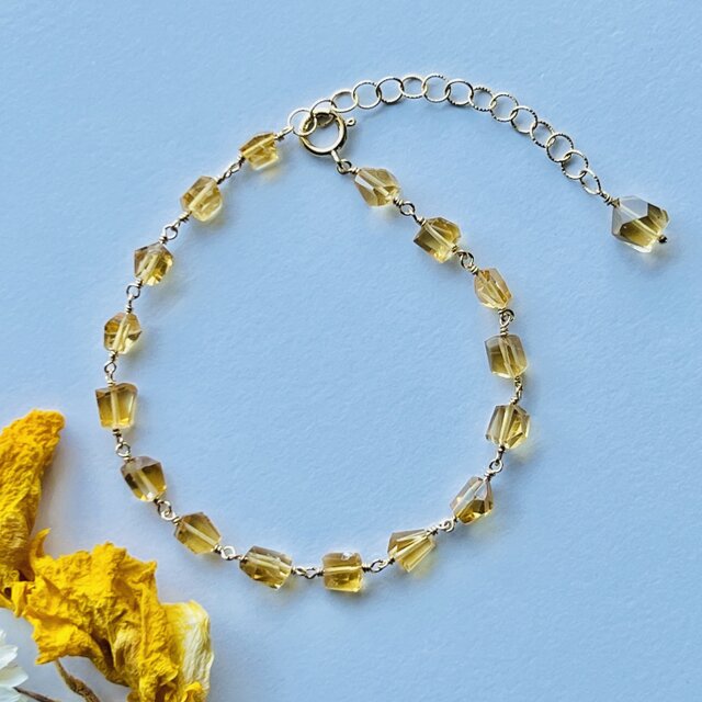 14kgf シトリン の ブレスレット  11月の誕生石　