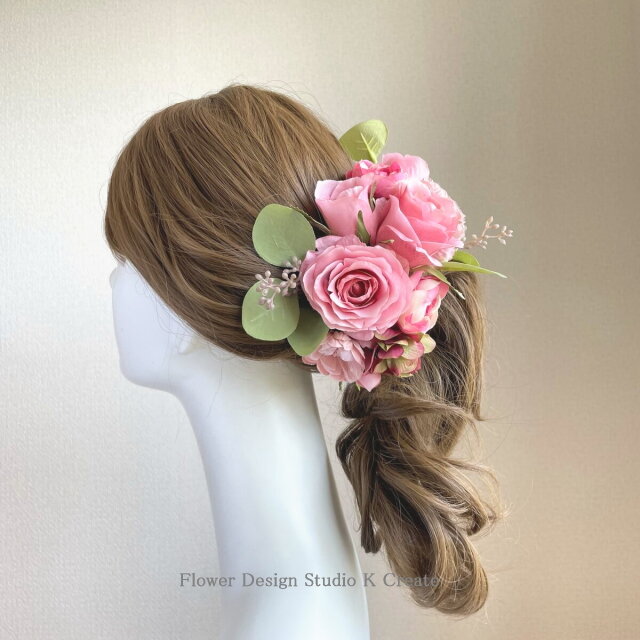 ピンクアンティーク♡ヘッドドレス 髪飾り 結婚式