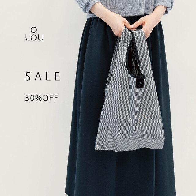 ●30％OFF・販売終了SALE● 千鳥 リュクスなエコバッグ 黒 オフ白  Sサイズ ●TINA-ECOBAG●