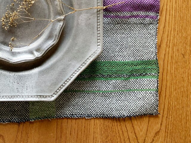 手織りランチョンマット「Black and White Mix 」 | iichi 日々の