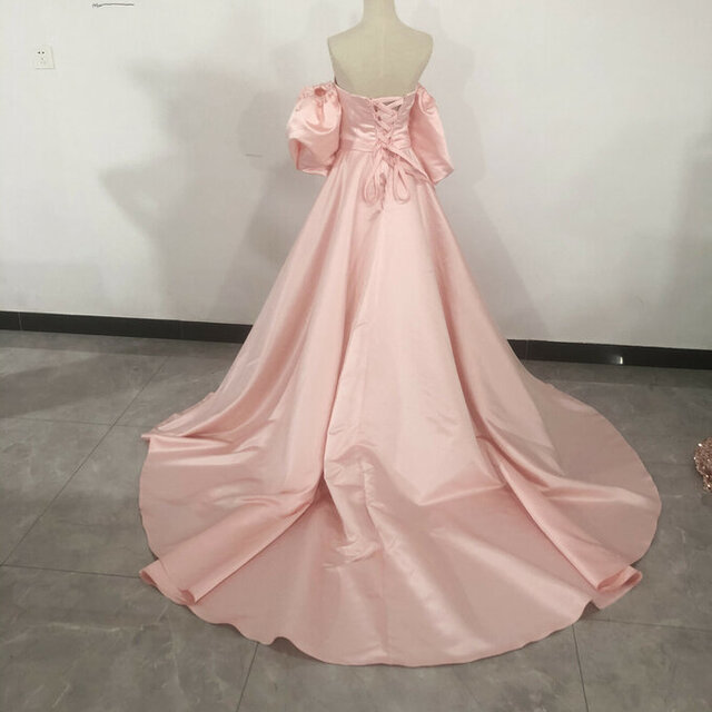 カラードレス 編み上げ 華やかなトレーン プリンセスライン /結婚式披露フォーマル/ドレス