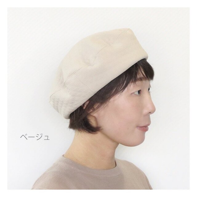 ☆たっぷりドレープ ベーシックベレー帽 はげ落ちる ☆ベージュ