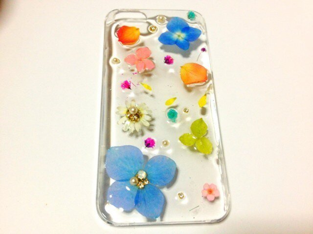 O様オーダー♪大人かわいい♪色とりどりの花でIPHONE5ケースの画像1枚目