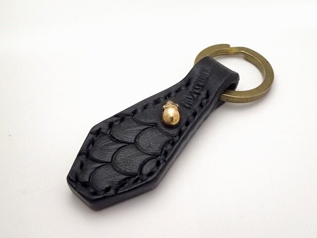 一点物 限定 レザー キーリング 牛革 スカル レザー コフィン
